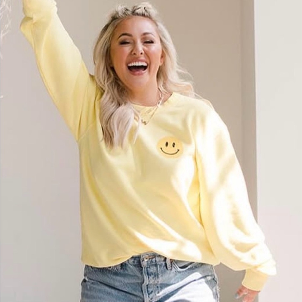 Mallory Ervin Living Fully Co - Yellow Smiley Sweatshirt 2021